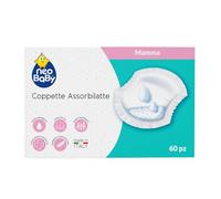 Neobaby Coppette Assorbilatte Monouso, Assorbenti, Sottili e Traspiranti, Igeniche con Bustina Singola per Perdite di Latte in Allattamento, 60 Pezzi