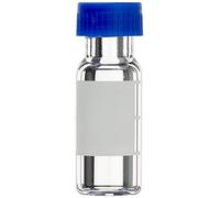 neochrom EC 1184 HPLC / MS LC bottiglie di vetro trasparente certificato STI 2ml testo bruciatore vite 9-425, tappo blu, rosso PTFE / silicone bianco (100 unità)