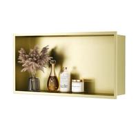 Neodrain Cuccia per doccia in acciaio inox 304, mensola da parete, per bagno, 60 x 30 cm, colore: oro
