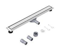 Neodrain Scarico lineare per doccia con griglia per piastrelle, acciaio inox 304, canalina di scarico con sifone a 360°, piedini di livellamento, filtro per capelli, (800)