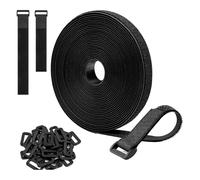 Neodtx Fascette Fermacavi da 10m x 2cm con 50 Fibbie, Cinghie Di Fissaggio Riutilizzabili,adesivo forte Fascette a Strappo, Cinghie Fermacavi per Cable Management, Organizzatore Cavi Nere