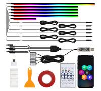 NeoFlow Dynamic RGB Interior Light Kit, 6 Light Strips Kits, LED Lights for Car with Dynamic Color Chasing, Adjustable Brightness for Lnterior into A Dynamic and Colorful Space (StyleA: 55")