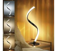 Neoglint Abat Jour da Comodino Moderne Dimmerabile, Spirale Lampade Comodino Camera, Touch Control, Decorativo Curvo Lampade da Tavolo LED per Camera da Letto Soggiorno (bianco argento, 42 cm)