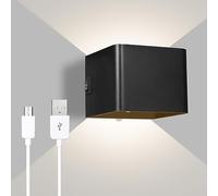 Neoglint Applique Senza Fili da 5 W Con Sensore, Luce Bianca Calda 3000K per Parete Interno, Lampada a Batteria da 2000mAh, Cubo LED per Corridoio, Soggiorno