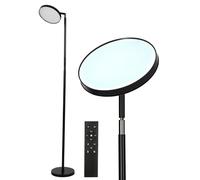 Neoglint Lampada da Terra LED Dimmerabile,18W,900LM,2800-6500K,5 Temperature di Colore,Lampada da Terra da Lettura ad Alta Resa Cromatica con Telecomando,Adatta Per Soggiorno e Camera da Letto (Nero)