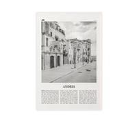 NEOHI Andria - Stampa artistica da parete in bianco e nero, con mappa della città dell'Italia, paesaggio di viaggio, moderno, decorazione artistica da parete, per soggiorno e camera da letto, 50 x 75