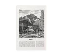 NEOHI Banff Black and White Road, Alberta, Canada, Jasper Canadian Rockies City Map Travel Landscape Canvas Art Wall Decor Poster per casa, bar, ristorante, garage, caffetteria, idea regalo, 50 x 75