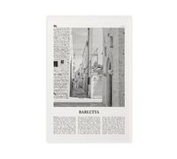NEOHI Barletta, stampa artistica da parete in bianco e nero, con mappa della città dell'Italia, paesaggio di viaggio, moderno, decorazione da parete per soggiorno e camera da letto, 50 x 75 cm