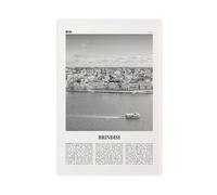 NEOHI Brindisi - Stampa su tela con mappa della città in bianco e nero dell'Italia, poster moderno da parete, per soggiorno e camera da letto, 50 x 75 cm