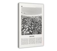 NEOHI Broome - Stampa artistica da parete con mappa della città dell'Australia occidentale, in bianco e nero, con immagine di viaggio, per casa, bar, ristorante, garage, caffetteria, idea regalo, 50 x