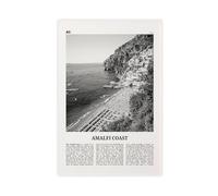 NEOHI Costiera Amalfitana in bianco e nero, mappa della città, paesaggio di viaggio, stampa artistica da parete, poster moderno, decorazione da parete, per soggiorno e camera da letto, 60 x 90 cm
