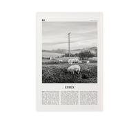 NEOHI Essex - Stampa artistica da parete, motivo: mappa della città di viaggio in bianco e nero, Inghilterra, Regno Unito, per casa, bar, ristorante, garage, caffetteria, idea regalo, 50 x 75 cm