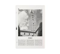 NEOHI Forlì - Stampa artistica da parete in bianco e nero con mappa della città dell'Italia, stampa artistica da parete, per soggiorno e camera da letto, 30 x 45 cm