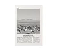 NEOHI Fuerteventura - Stampa artistica da parete in bianco e nero, con mappa della città in stile retrò, motivo: Spagna, España, Europa, stile retrò, stampa artistica da parete, per soggiorno e camera