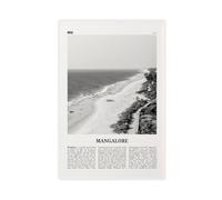 NEOHI Mangalore - Poster decorativo da parete con mappa della città indiana, in bianco e nero, stile retrò, per casa, bar, ristorante, garage, caffetteria, idea regalo, 50 x 75 cm