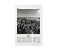NEOHI Ohio - Stampa artistica da parete in bianco e nero con paesaggi degli Stati Uniti d'America, stampa artistica da parete moderna per soggiorno e camera da letto, 50 x 75 cm