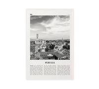 NEOHI Perugia, poster artistico da parete in bianco e nero, con mappa della città italiana, stile retrò, poster e stampe artistiche da parete per camera da letto e ufficio, 30 x 45 cm