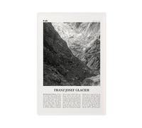 NEOHI Poster decorativo da parete con immagine di Franz Josef Glacier in bianco e nero della Nuova Zelanda, con mappa della città, stile retrò, per casa, bar, ristorante, garage, caffetteria, idea