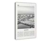 NEOHI Poster decorativo da parete con immagine di un ghiacciaio Athabasca, in bianco e nero, con mappa della città, paesaggio di viaggio, per casa, bar, ristorante, garage, caffetteria, idea regalo