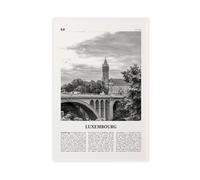 NEOHI Poster decorativo da parete con mappa della città del Lussemburgo in bianco e nero, Lëtzebuerg, Europa, stile retrò, per casa, bar, ristorante, garage, caffetteria, idea regalo, 50 x 75 cm