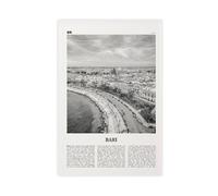 NEOHI Poster decorativo da parete con mappa della città di Bari in bianco e nero, Italia, Puglia, Bare, Varion, decorazione artistica da parete, per casa, bar, ristorante, garage, caffetteria, regalo