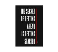 NEOHI Poster su tela con scritta "The Secret Getting A Head", motivazionale in bianco e nero, decorazione artistica da parete per camera da letto, ufficio, 60 x 90 cm