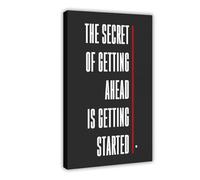 NEOHI Poster vintage con scritta "The Secret Getting A Head" motivazionale in bianco e nero, decorazione artistica da parete, per casa, bar, ristorante, garage, caffetteria, idea regalo, 50 x 75 cm
