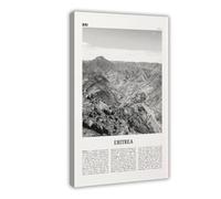 NEOHI Stampa artistica da parete con mappa della città dell'Eritrea, in bianco e nero, motivo Asmera, decorazione artistica da parete, per casa, bar, ristorante, garage, caffetteria, idea regalo, 50 x