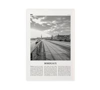 NEOHI Stampa artistica da parete con mappa della città di Bordeaux in bianco e nero, Francia, Bordèu, Gironda con immagine di viaggio, per casa, bar, ristorante, garage, caffetteria, idea regalo, 50 x