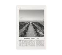 NEOHI Stampa artistica da parete moderna su tela con immagine di Anna Maria, in bianco e nero, Florida, USA, mappa della città degli Stati Uniti, decorazione per soggiorno e camera da letto, 30 x 45