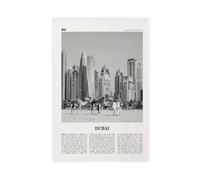 NEOHI Stampa artistica da parete su tela con mappa della città degli Emirati Arabi Uniti di Dubai in bianco e nero, per camera da letto, ufficio, 60 x 90 cm