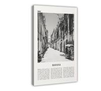 NEOHI Stampa artistica da parete su tela, motivo: mappa della città in bianco e nero, Cuba, Cuba e Caraibi, stile retrò, decorazione per soggiorno e camera da letto, 60 x 90 cm