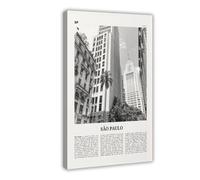 NEOHI Stampa artistica da parete su tela, motivo: San Paolo in bianco e nero, per camera da letto e ufficio, 60 x 90 cm