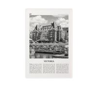NEOHI Stampa artistica da parete su tela, motivo: Victoria in bianco e nero, Canada, British Columbia, viaggi in città, poster e stampe artistiche da parete per camera da letto e ufficio, 60 x 90 cm