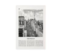 NEOHI Stampa su tela con San Paolo in bianco e nero, motivo: strada in Brasile, Brasile, città, viaggi, stile moderno, decorazione artistica da parete, per soggiorno e camera da letto, 40 x 60 cm