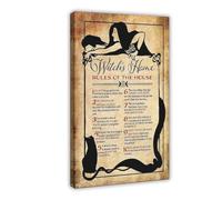 NEOHI Witch's Home - Rules of The House Vintage Room Estetics Poster e stampe artistiche da parete per camera da letto e ufficio, 40 x 60 cm