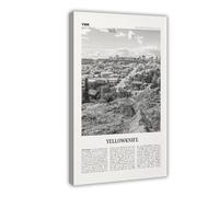 NEOHI Yellowknife Stampa artistica da parete in bianco e nero, Canada, Northwest Territories City Travel Paesaggio, stampa artistica da parete per camera da letto e ufficio, 50 x 75 cm