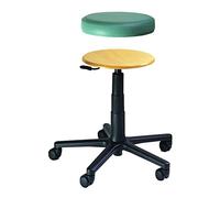 neoLab 1-1208 - Sgabello girevole in ecopelle, con ruote, altezza regolabile 47-64 cm, colore: Turchese