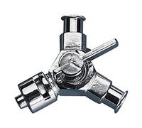 neoLab 2-6285 - Rubinetto a Y in ottone con 3 porte a 3 Luer, 2 LLW, 1 LLM, foro da 1,5 mm, colore: Argento