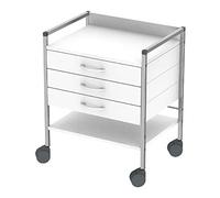 neoLab 2-7022 - Carrello base Variocar con 3 cassetti, 60 x 45 x 73 cm, colore: Argento/Bianco