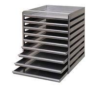 neoLab 7-4566 TS 100 RS - Scaffale in acciaio INOX, per 81 scatole da 50 pezzi, altezza 500 mm x larghezza 450 mm, capacità 81, colore: Argento