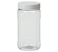 neoLab Bottiglia a collo largo in PET trasparente, 1000 ml, altezza 175 mm, con tappo in PP, trasparente, confezione da 10