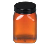 neoLab Bürkle - Contenitore quadrato a collo largo, in PVC, con chiusura, 200 ml, colore: marrone trasparente