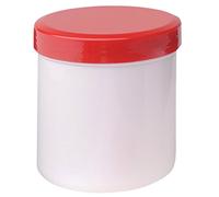 neoLab Confezione da 9 barattoli in polipropilene bianco con tappo a vite rosso, capacità 625 ml, 90 mm x 114 mm
