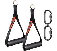 NEOLYMP 2 X Impugnature Premium con Una Sola Mano per Fasce Elastiche I con Solide Anime in ABS per Allenamenti I LAT Pulldown per Unisex Adulti (Nero - 28Cm)