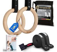 NEOLYMP Anelli da ginnastica per attività all'aria aperta - Anelli da ginnastica - Presa ottimale e durata - Assorbono il sudore - Attrezzature da ginnastica per la casa & all'aperto - Anelli per