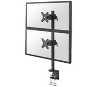 Supporto da scrivania Neomounts FPMA-D700DV per doppio monitor, 10-27"/6 kg, regolazione in altezza, VESA 75x75-100x100, nero