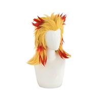 Neon abbigliamento costume Cosplay per parrucche d Parrucca Cosplay Demon Slayer Kimetsu no Yaiba Rengoku Kyoujurou Parrucca da spettacolo for Halloween