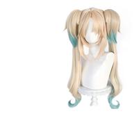 Neon abbigliamento costume Cosplay per parrucche d Parrucca sintetica for cosplay, 30 cm, corta, grigia e blu, resistente al calore