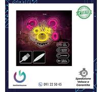 NEON ART LUCE LED PUNK TEDDY BEAR PINK - YELLOW FOREVER LIGHT